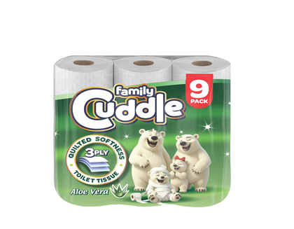 Family Cuddle 3 Ply Toilet Tissue 9 Pack – Aloe Vera