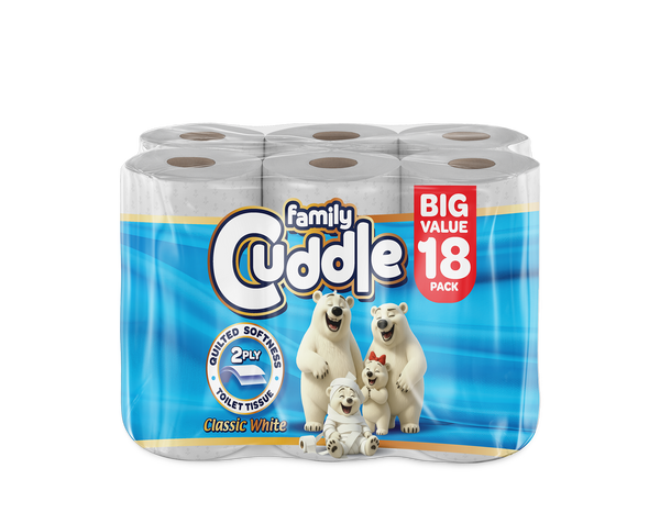 FAMILY CUDDLE 2PLY 18 PACK CLASSIC TOILET TISSUE