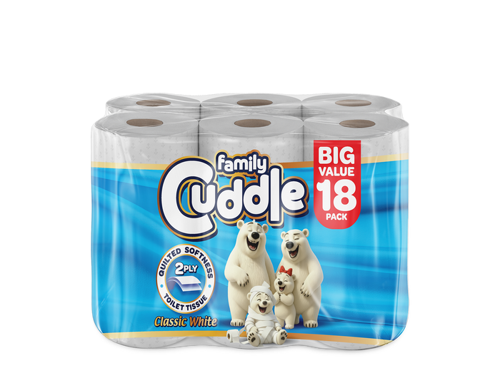 FAMILY CUDDLE 2PLY 18 PACK CLASSIC TOILET TISSUE