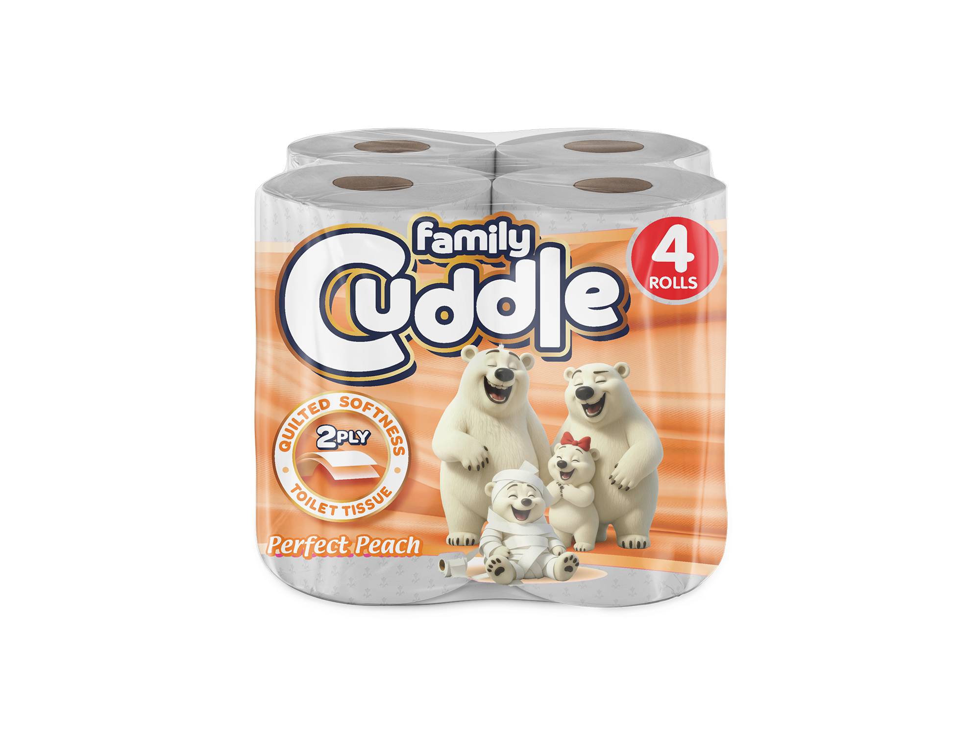 FAMILY CUDDLE 2PLY 4 PACK PEACH TOILET TISSUE