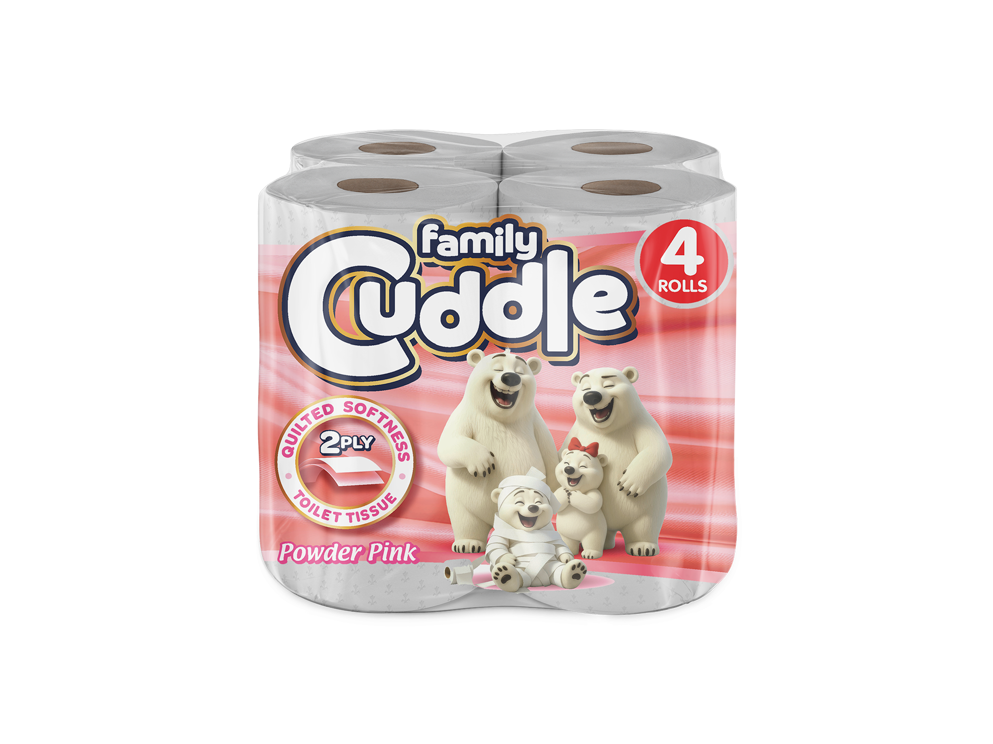 FAMILY CUDDLE 2PLY 4 PACK PINK TOILET TISSUE