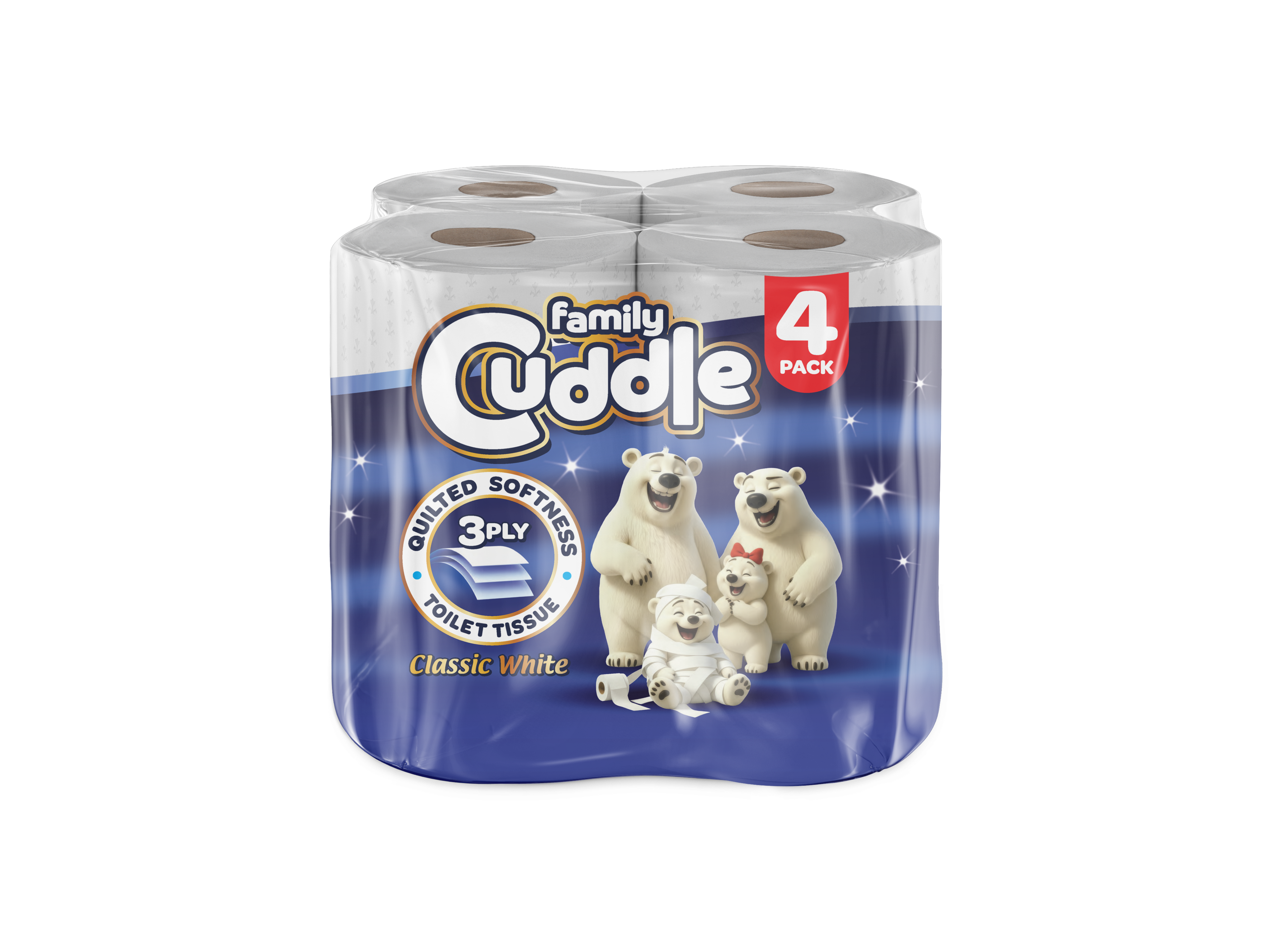 FAMILY CUDDLE 3PLY 4 PACK CLASSIC TOILET TISSUE