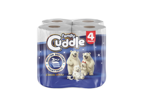 FAMILY CUDDLE 3PLY 4 PACK CLASSIC TOILET TISSUE