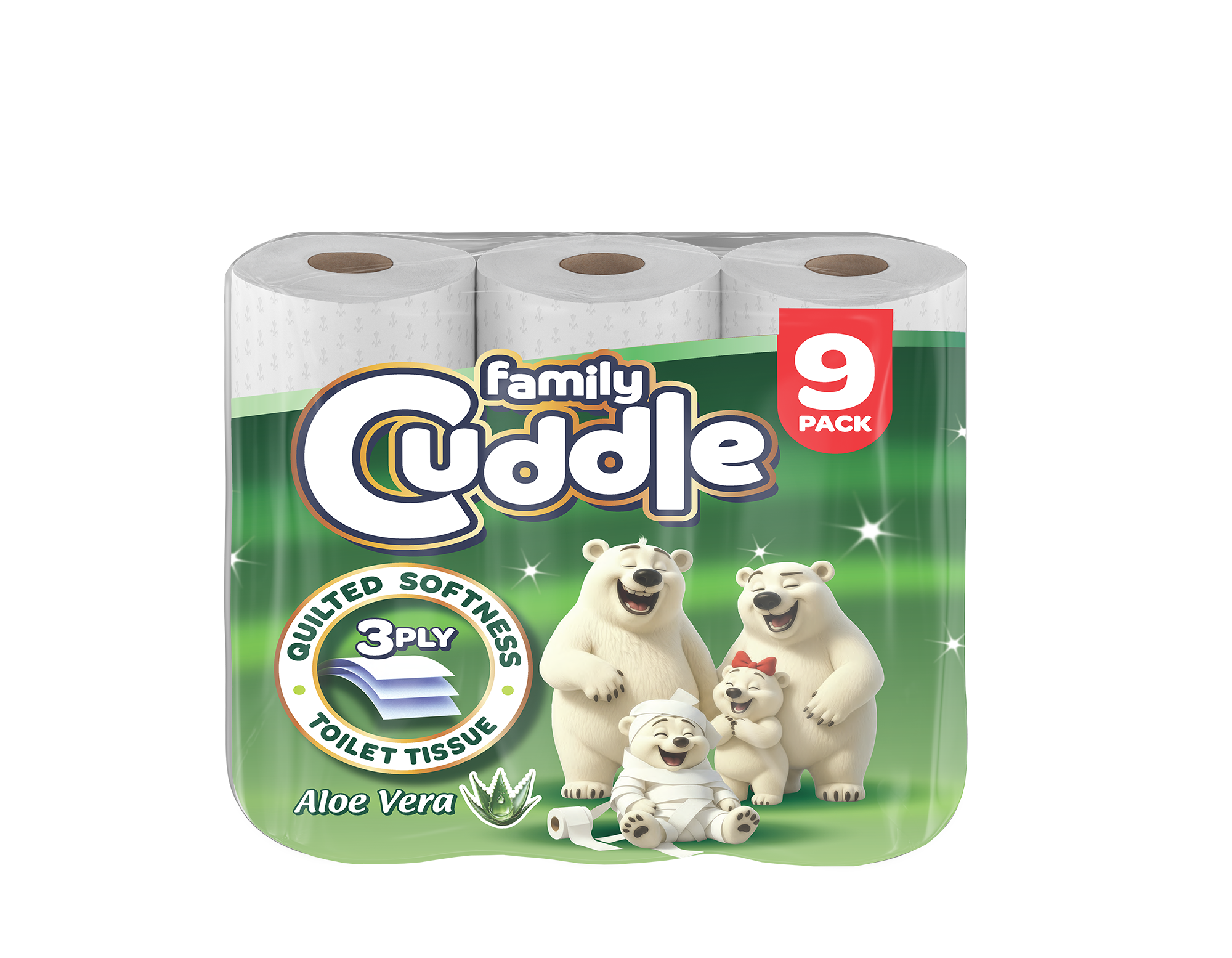 FAMILY CUDDLE 3PLY 9 PACK ALOEVERA TOILET TISSUE