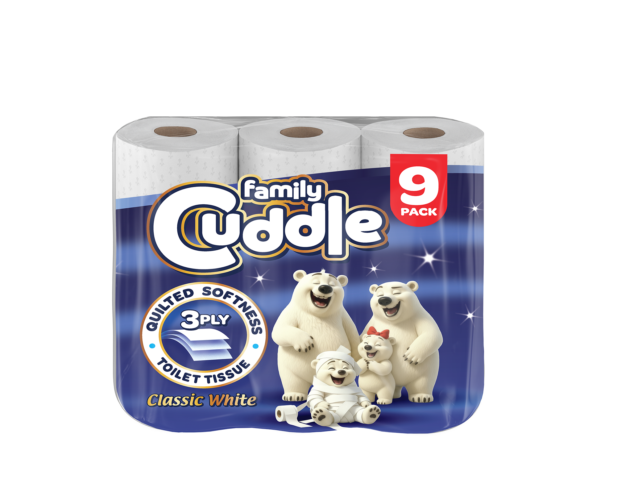 FAMILY CUDDLE 3PLY 9 PACK CLASSIC TOILET TISSUE