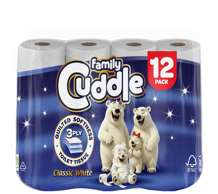 FAMILY CUDDLE 3PLY 12 PACK CLASSIC TOILET TISSUE